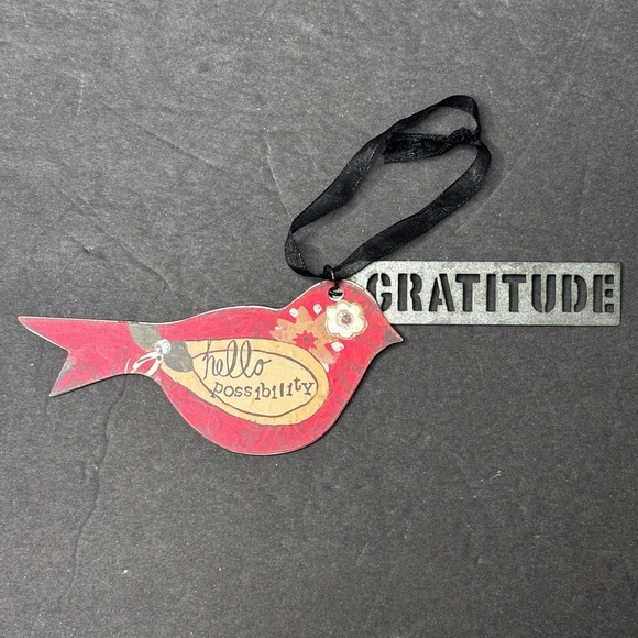 Kelly Rae Roberts Double Sided Bird Ornament “hello Possibility” Hello Gratitude - Picture 3 of 8